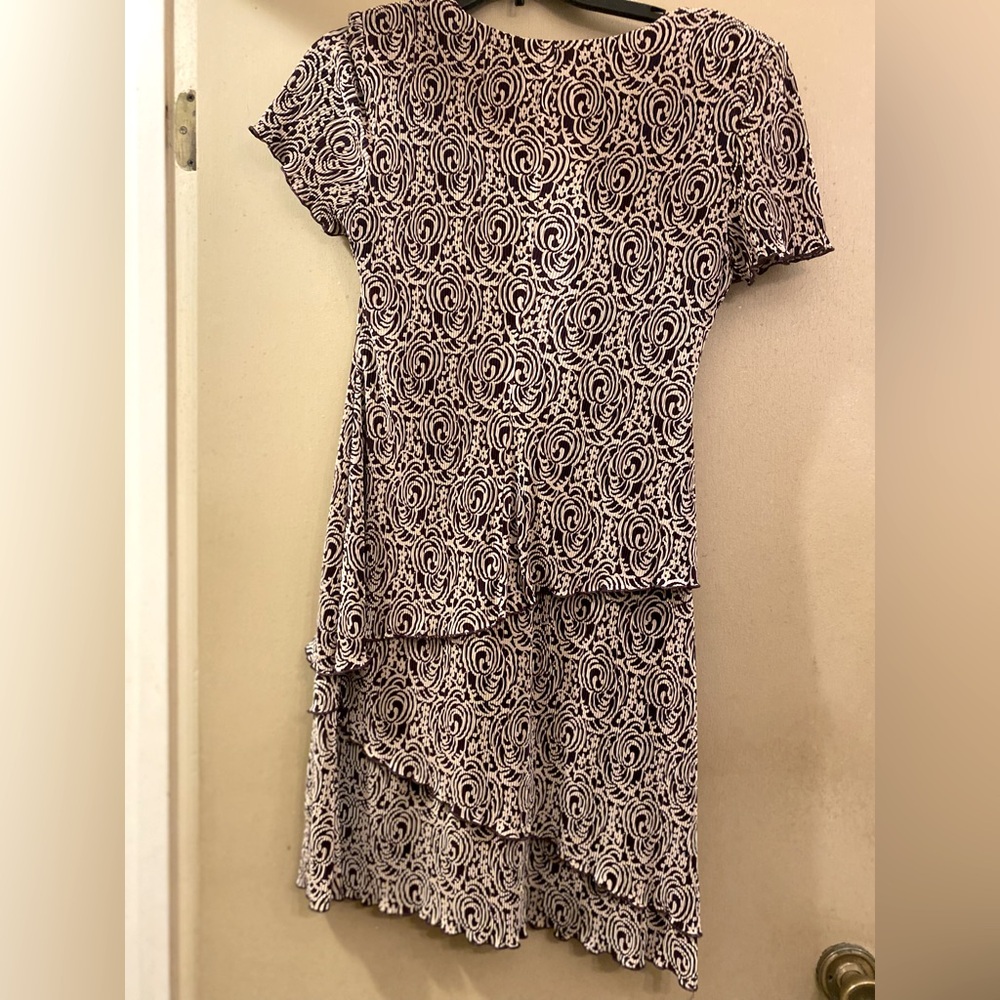 Connected Apparel Plum and White Casual Sundress